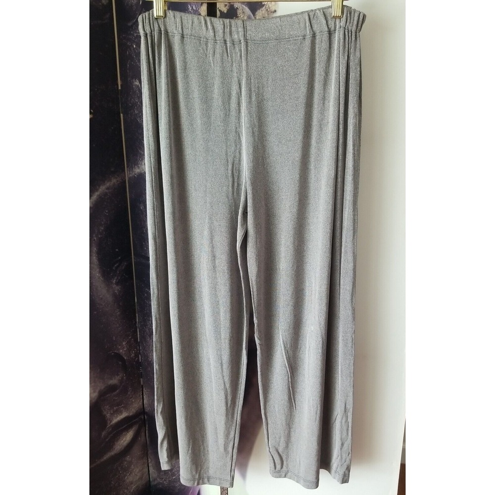 FLAX Women Pants Small Jeanne Engelhart Elastic Waist Pull On Wide Leg‎ Packable